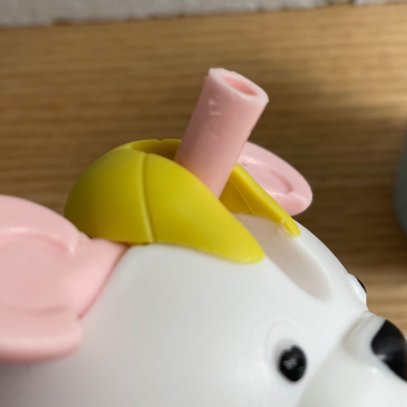 Vintage Sippy Cups Lot of 2 Blue & Pink Puppy Dogs w Straws Toddler Thailand - Picture 4 of 12